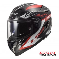 CASCO 327 CHALLENGER GP D/VISOR NEGRO/ROJO BRILLO "XL" (LS2)