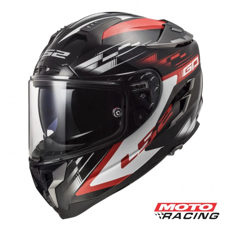 CASCO 327 CHALLENGER GP D- VISOR NEGRO- ROJO BRILLO "XL" (LS2)