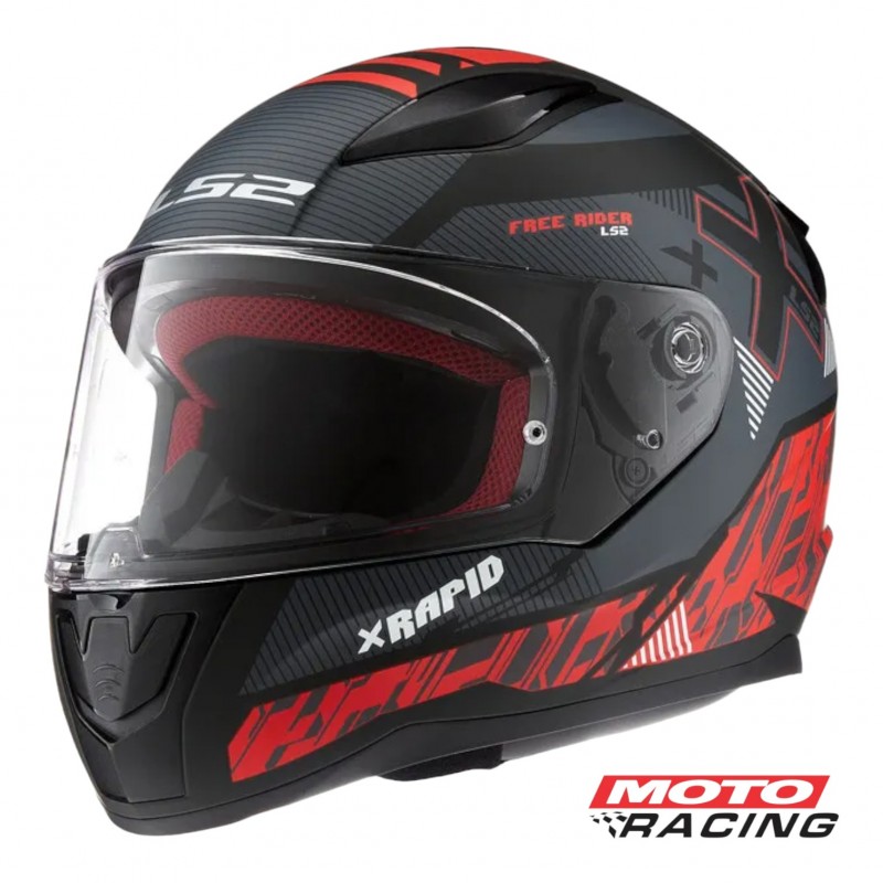 CASCO 353 RAPID XTREET NEGRO-ROJO MATE "L" (LS2)