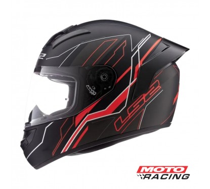 CASCO 352 CHASER C- SPOILER NEGRO- ROJO MATE "M" (LS2)