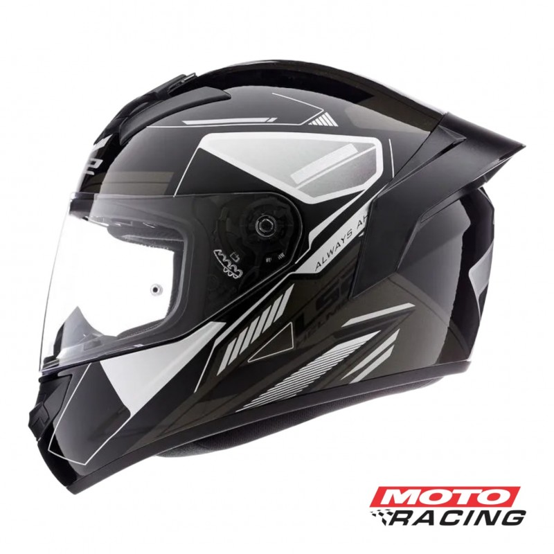 CASCO 352 BETA C/SPOILER NEGRO NEGRO/BLANCO "S" (LS2)