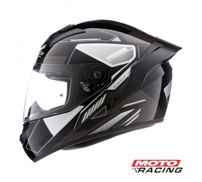 CASCO 352 BETA C- SPOILER NEGRO NEGRO- BLANCO "XL" (LS2)
