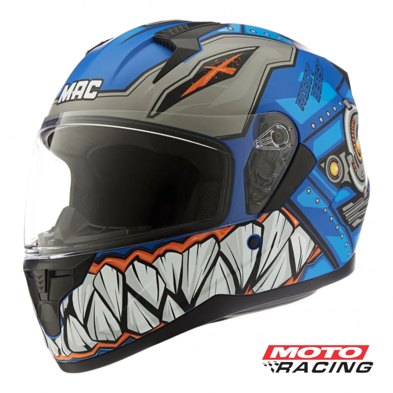 CASCO BASS MONSTER NEGRO- AZUL "XL" (MAC)