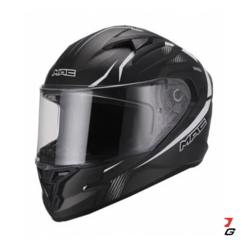 CASCO SPEED RIOT NEGRO-BLANCO-GRIS MATE "XXL" (MAC)