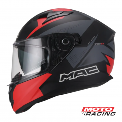 CASCO SPEED 2.0 RAVEN BLANCO- ROJO MATE "M" (MAC)