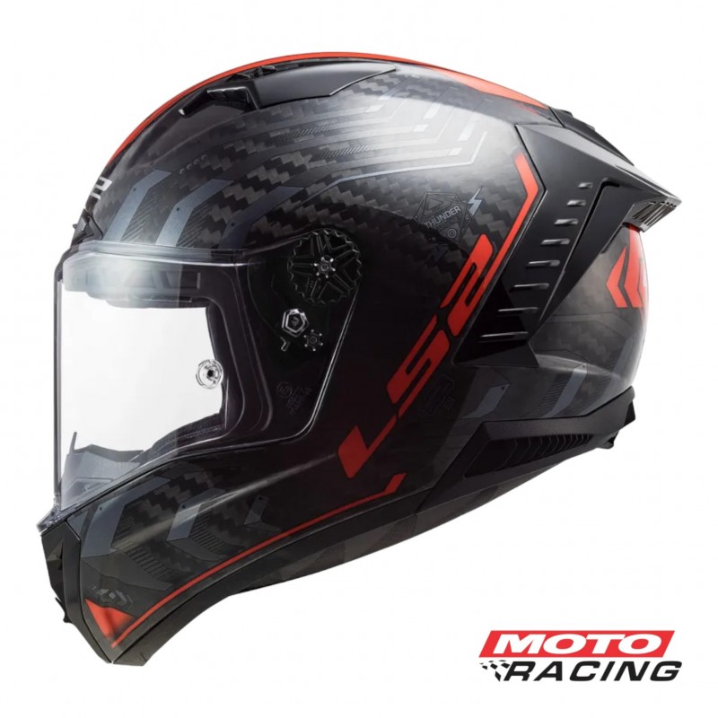 CASCO 805 THUNDER SPUTNIK NEGRO- ROJO BRILLO "L" (LS2)
