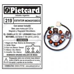 ESTATOR MOTOMEL CG 150 S2 8 POLOS (PIETCARD)