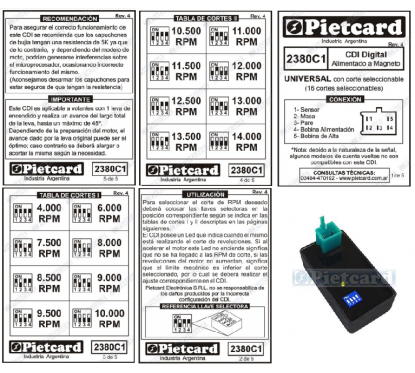CDI UNIVERSAL PROGRAMABLE A MAGNETO 16 CORTES 5 PIN (PIETCARD)