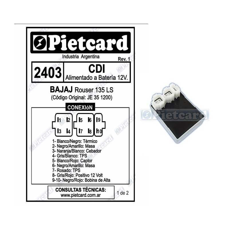 CDI BAJAJ ROUSER 135 LS 12V
