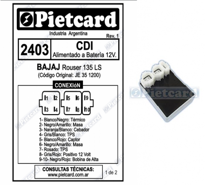 CDI BAJAJ ROUSER 135 LS 12V