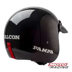 CASCO HALCON PAMPA ABIERTO NEGRO BRILLANTE "M" 58mm
