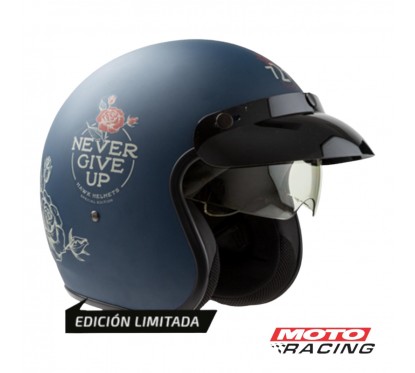 CASCO 721 NEVER GIVE UP AZUL MATE "M" 58cm (HAWK)