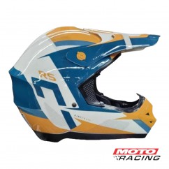 CASCO CROSS RS7 F AZUL -  AMARILLO BRILLO "S" 56cm (HAWK)