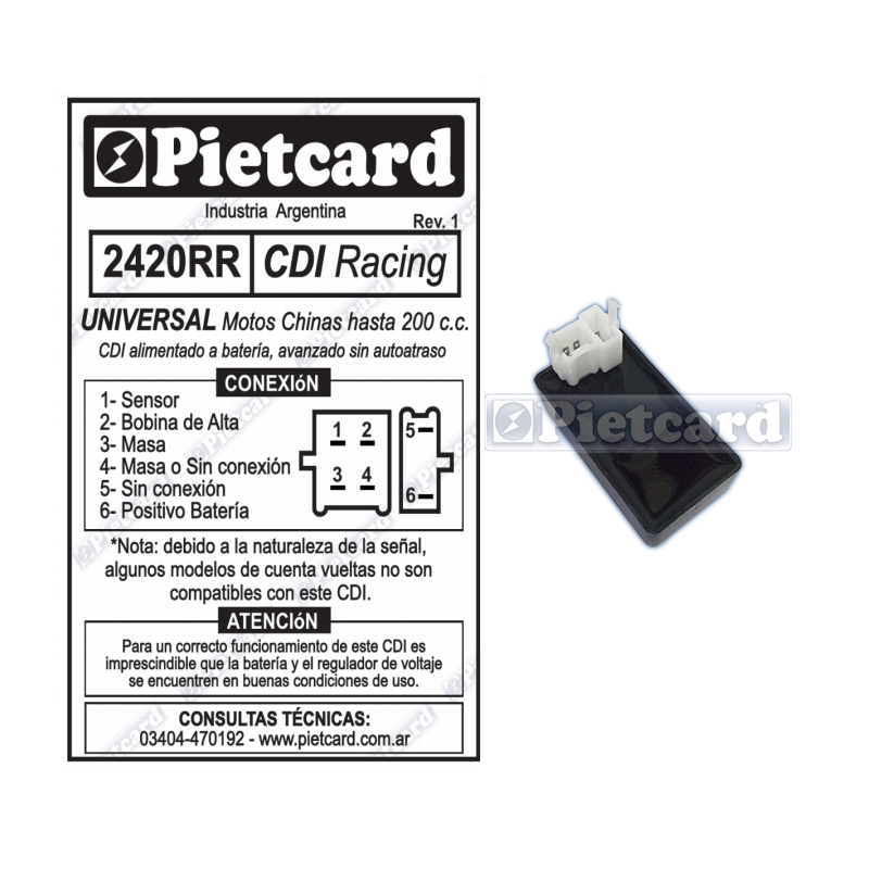 CDI UNIVERSAL A BATERIA RACING 200 6 PIN