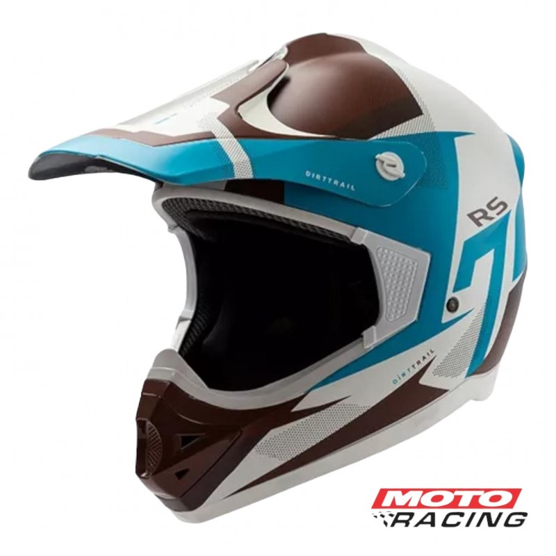 CASCO CROSS RS7 F DIRT TRAIL BLAN- MARRON- CELEST "L" 60cm (HAWK)
