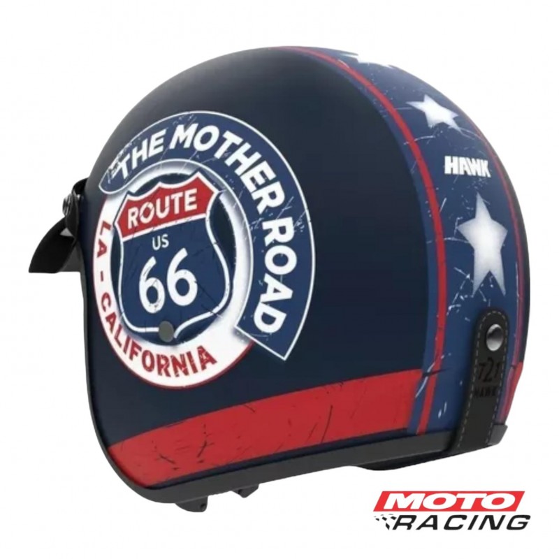 CASCO 721 RUTA 66 AZUL MATE "M" 58cm (HAWK)