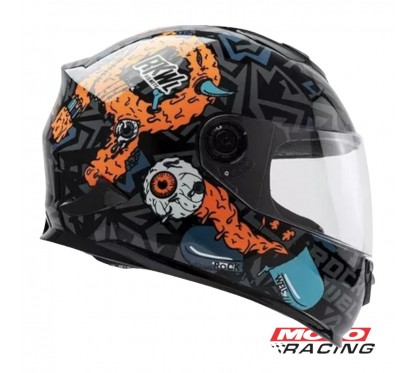 CASCO INTEGRAL ROCKWELL 929 ZOMBIE RYRAH- NARANJA BRI "M" (HAWK)