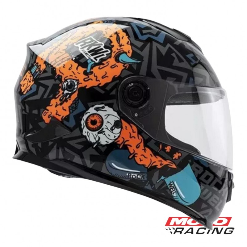 CASCO INTEGRAL ROCKWELL 929 ZOMBIE RYRAH/NARANJA BRI "L" (HAWK)