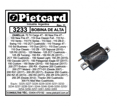 BOBINA ALTA HONDA SEXY 110-  HJ 110 (7-1)