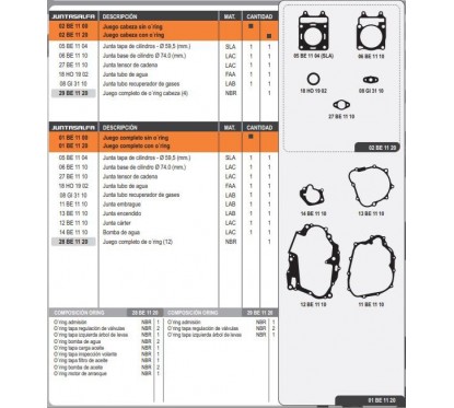 JUNTA MOTOR BETA AKVO 150 / BETA AKVO 150RR C/O'RING (ALFA)