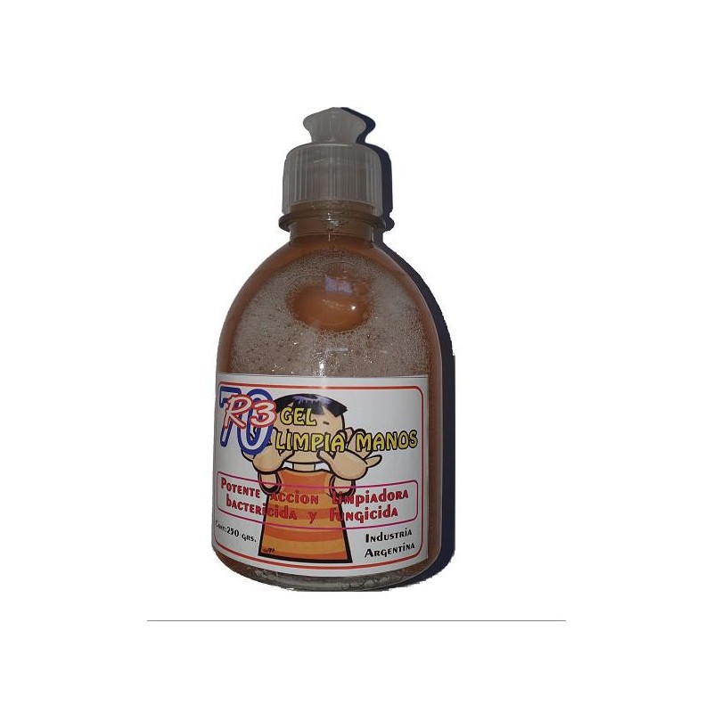 GEL LIMPIA MANOS DESENGRASANTE Y BACTERICIDA x250cc