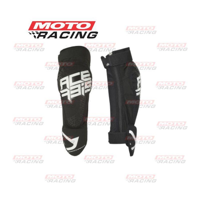 SET RODILLERAS  X-ZIP NEGRO C- DETALLES BLANCOS (ACERBIS)