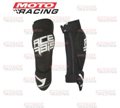 SET RODILLERAS  X-ZIP NEGRO C- DETALLES BLANCOS (ACERBIS)