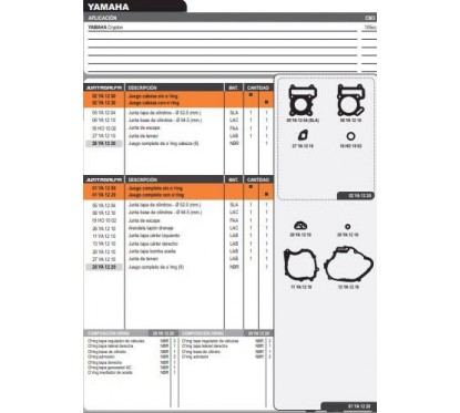 JUNTA MOTOR YAMAHA CRYPTON T-105 C- ORING (ALFA)