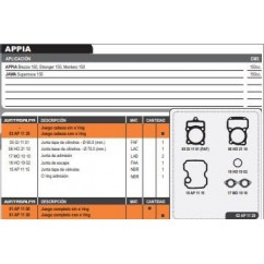 JUNTA CABEZA CILINDRO APPIA BREZZA C- ORING