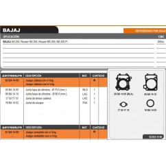 JUNTA CABEZA CILINDRO BAJAJ NS 200 S/O'RING (ALFA) REF AGUA