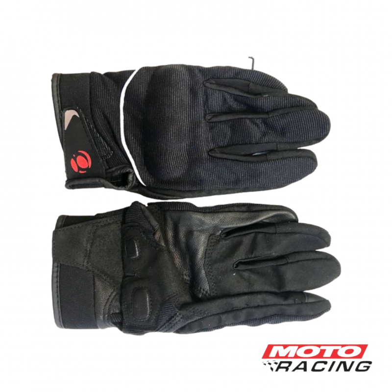 GUANTES TELA/CUERO C/PROTECCION CORTO HONDA-1 "M" (OKINOI)