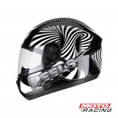 CASCO SPIKE 3D NEGRO- BLANCO PEELS "M"