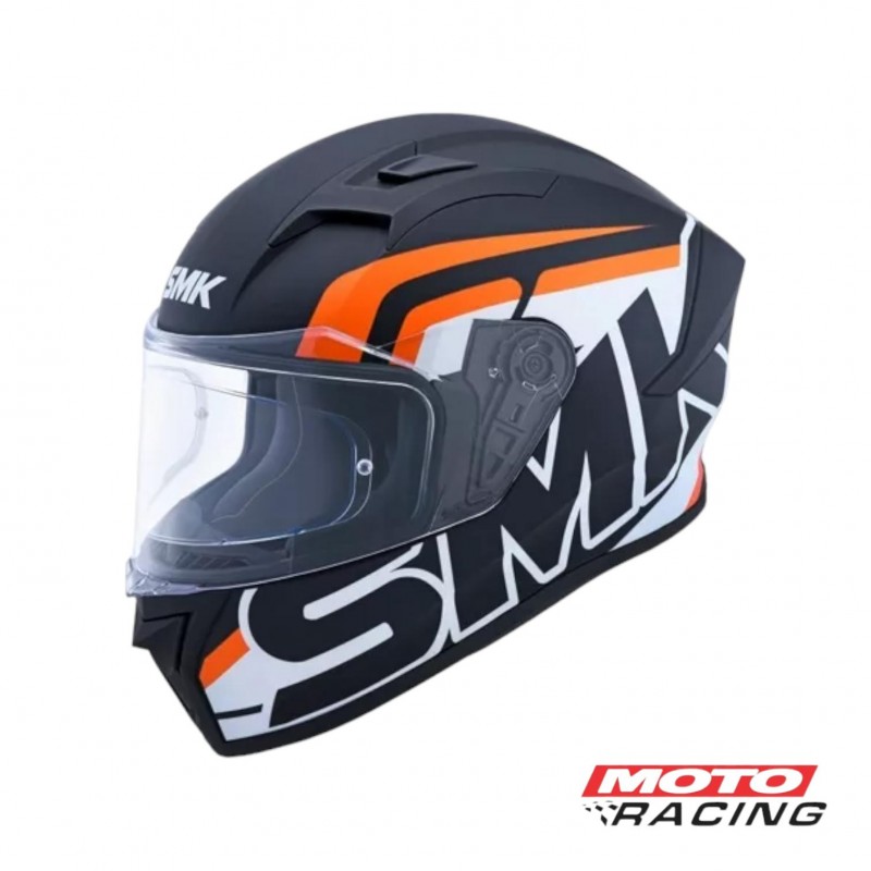 CASCO STELLAR STAGE NEGRO MATE- NARANJA S- VISOR SMK "M"