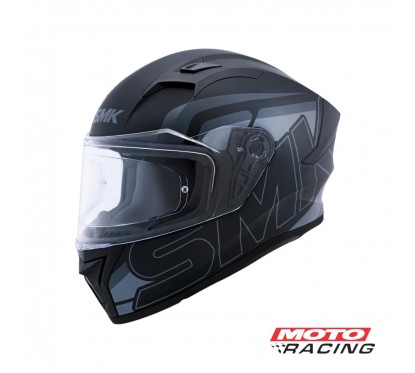 CASCO STELLAR STAGE NEGRO MATE- GRIS S- VISOR SMK "M"