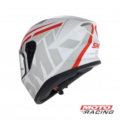 CASCO STELLAR STAGE BLANCO MATE- ROJO S- VISOR SMK "S"