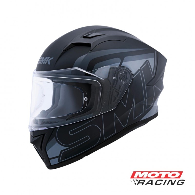 CASCO STELLAR STAGE NEGRO MATE- GRIS S- VISOR SMK "XL"
