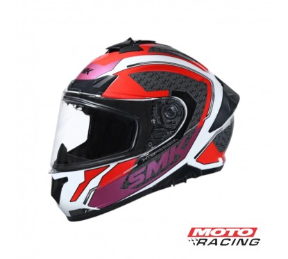 CASCO TYPHOON RD1 BLANCO- ROJO BRILLO C- VISOR SMK "L"