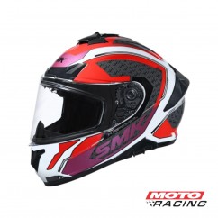 CASCO TYPHOON RD1 BLANCO- ROJO BRILLO C- VISOR SMK "XL"