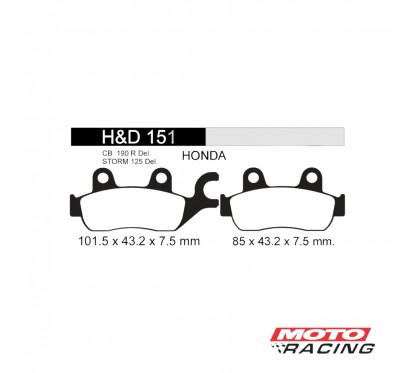 PASTILLA FRENO HONDA STORM 125 - HD151 (BOSCH)