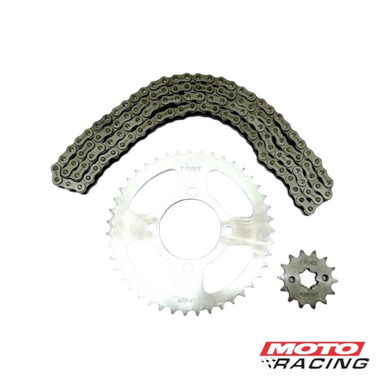 KIT TRANSMISION YAMAHA YBR 125 X-43x14 C- CADENA 428H (T-FORCE)