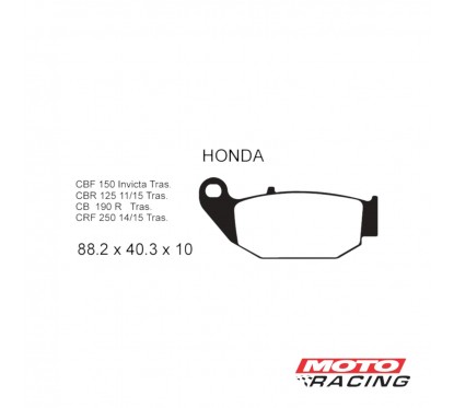 PASTILLA FRENO HONDA CB 190 R TRASERA - HD162 - FA629 (KISHO)