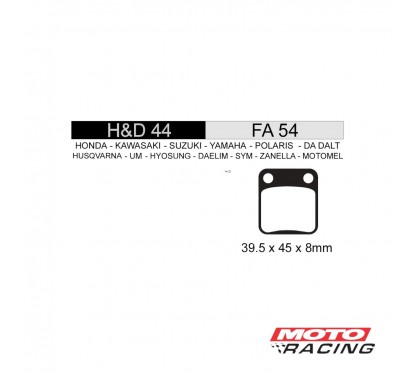 PASTILLA FRENO CG 125 TITAN- FAN- TITAN 150- RX 150- HD44 (KISHO)