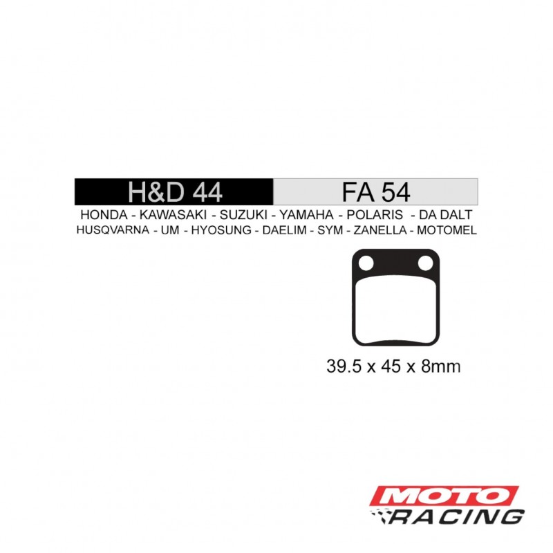 PASTILLA FRENO CG 125 TITAN- FAN- TITAN 150- RX 150- HD44 (DIAFRAG)