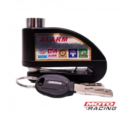 CANDADO TRABA DISCO C- ALARMA PIT008 PERNO 7MM NEGRO (OREGON)