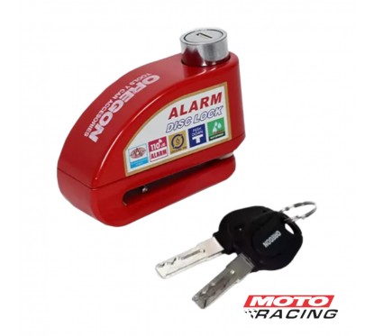 CANDADO TRABA DISCO C- ALARMA PIT009 PERNO 7MM ROJO (OREGON)