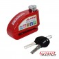 CANDADO TRABA DISCO C- ALARMA PIT009 PERNO 7MM ROJO (OREGON)