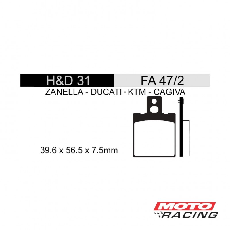 PASTILLA FRENO HONDA CR- F 125- 250- 450 TRASERO FA346