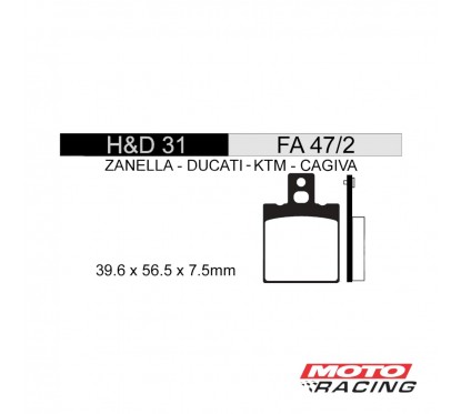 PASTILLA FRENO HONDA CR- F 125- 250- 450 TRASERO FA346