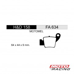 PASTILLA FRENO MOTOMEL MEGELLI 250 TRASERA