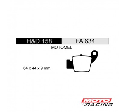 PASTILLA FRENO MOTOMEL MEGELLI 250 TRASERA